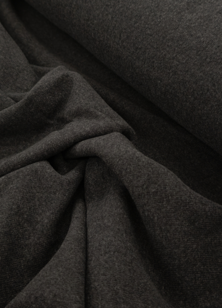 Strickstoff - Bono - angerauht - Made in Italy - antrazit melliert